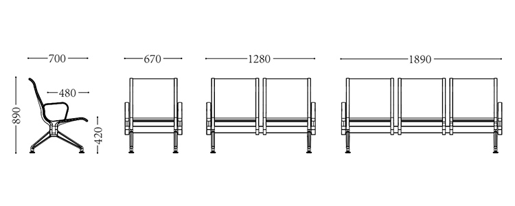 铝合金机场椅/等候椅/排椅-SJ9101(图2) undefined